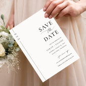 Moderne minimalistische zwarte en witte bruiloft save the date