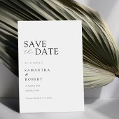 Moderne minimalistische zwarte en witte bruiloft save the date