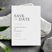 Moderne minimalistische zwarte en witte bruiloft save the date