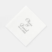 Moderne minimalistische zwarte en witte bruiloft servet (Hoek)