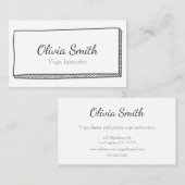 Moderne minimalistische zwarte en witte doodle visitekaartje (Voorkant / Achterkant)