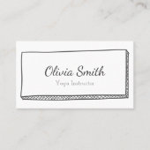 Moderne minimalistische zwarte en witte doodle visitekaartje (Voorkant)