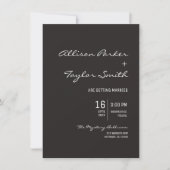 Moderne minimalistische zwarte en witte dop kaart (Voorkant)