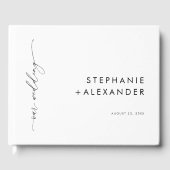 Moderne minimalistische zwarte en witte eenvoudige gastenboek (Voorkant)