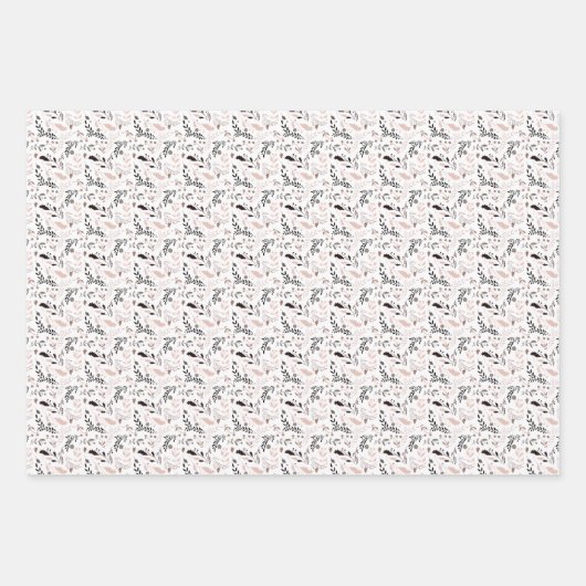 Moderne minimalistische zwarte en witte eenvoudige inpakpapier vel (Voorkant 3)