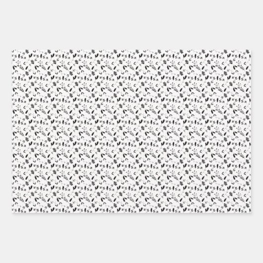 Moderne minimalistische zwarte en witte eenvoudige inpakpapier vel (Voorkant 2)