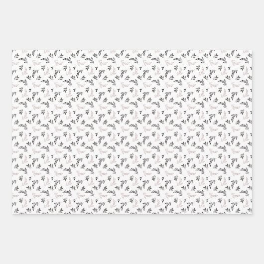 Moderne minimalistische zwarte en witte eenvoudige inpakpapier vel (Voorkant)