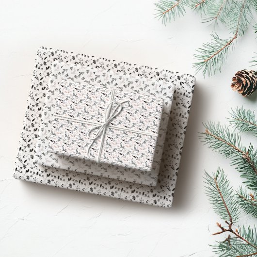 Moderne minimalistische zwarte en witte eenvoudige inpakpapier vel