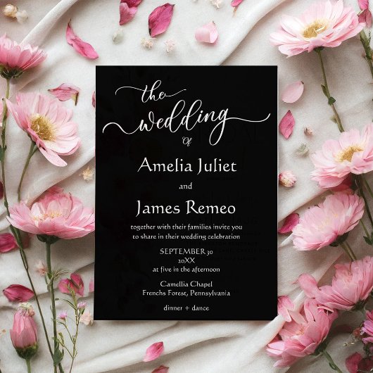 Moderne minimalistische zwarte en witte eenvoudige kaart