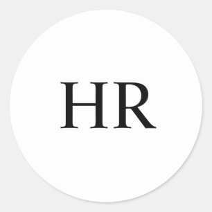 Moderne Minimalistische Zwarte en Witte Elegante M Ronde Sticker