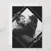 Moderne minimalistische zwarte en witte fotobruilo kaart (Achterkant)