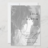 Moderne minimalistische zwarte en witte fotobruilo kaart (Voorkant)