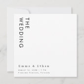 Moderne minimalistische zwarte en witte fotobruilo kaart (Achterkant)