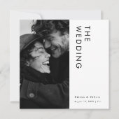 Moderne minimalistische zwarte en witte fotobruilo kaart (Voorkant)