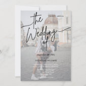 Moderne minimalistische zwarte en witte fotobruilo kaart (Voorkant)