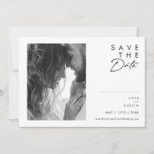 Moderne, minimalistische zwarte en witte, horizont save the date (Voorkant)