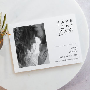 Moderne, minimalistische zwarte en witte, horizont save the date