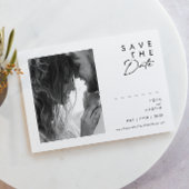 Moderne, minimalistische zwarte en witte, horizont save the date