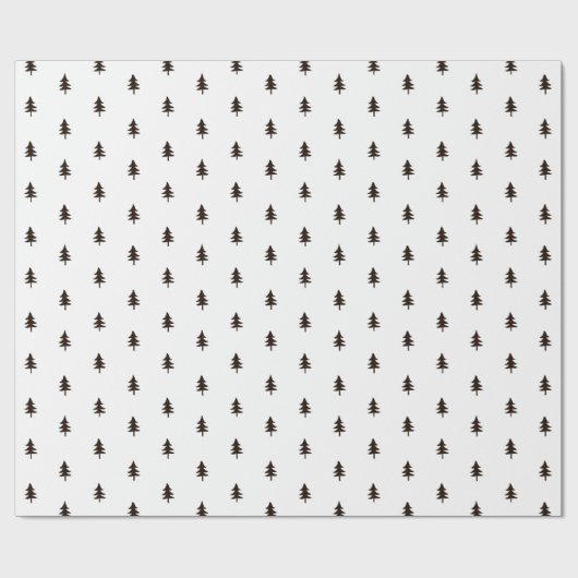 Moderne minimalistische zwarte en witte kerstboom cadeaupapier (Vlak)