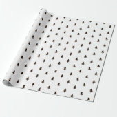 Moderne minimalistische zwarte en witte kerstboom cadeaupapier (Uitgerold)
