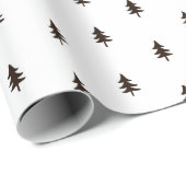 Moderne minimalistische zwarte en witte kerstboom cadeaupapier (Rol Hoek)