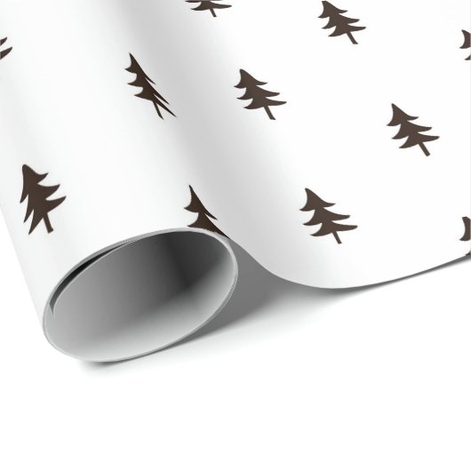 Moderne minimalistische zwarte en witte kerstboom cadeaupapier (Rol Hoek)