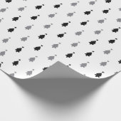 Moderne minimalistische zwarte en witte kerstboom cadeaupapier (Hoek)