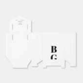 Moderne minimalistische zwarte en witte monogram b bedankdoosjes (Uitgevouwen)