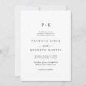 Moderne minimalistische zwarte en witte monogram b kaart (Voorkant)