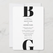 Moderne minimalistische zwarte en witte monogram b kaart (Voorkant)
