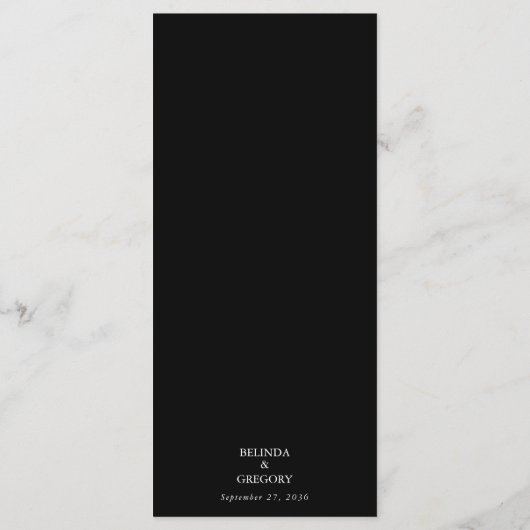 Moderne minimalistische zwarte en witte monogram b menu (Achterkant)