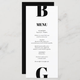 Moderne minimalistische zwarte en witte monogram b menu