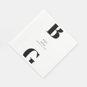 Moderne minimalistische zwarte en witte monogram b servet (Hoek)