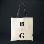 Moderne minimalistische zwarte en witte monogram b tote bag<br><div class="desc">Een modern zwart-wit minimalistisch monogram ontwerp. Een uniek ontwerp dat hedendaagse elementen en typografie gebruikt. Een eenvoudig zwart-wit elegant ontwerp met één gram. Een stijlvol modern huwelijksmodel met hedendaagse canvas tassen. Er zijn ook huwelijksuitnodigingen en andere kantoorbenodigdheden beschikbaar.</div>