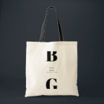 Moderne minimalistische zwarte en witte monogram b tote bag<br><div class="desc">Een modern zwart-wit minimalistisch monogram ontwerp. Een uniek ontwerp dat hedendaagse elementen en typografie gebruikt. Een eenvoudig zwart-wit elegant ontwerp met één gram. Een stijlvol modern huwelijksmodel met hedendaagse canvas tassen. Er zijn ook huwelijksuitnodigingen en andere kantoorbenodigdheden beschikbaar.</div>