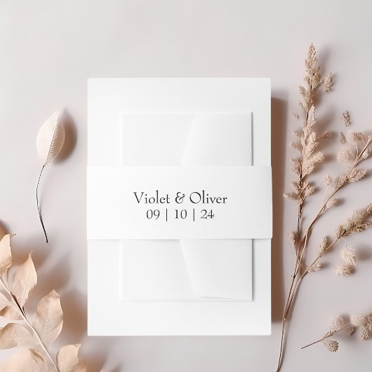 Moderne minimalistische zwarte en witte monogram b uitnodigingen wikkel