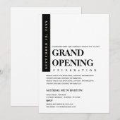 Moderne minimalistische zwarte en witte opening kaart (Voorkant / Achterkant)