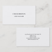 Moderne, minimalistische zwarte en witte Professio Visitekaartje (Voorkant / Achterkant)