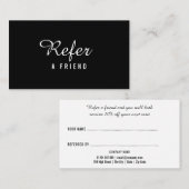 Moderne minimalistische zwarte en witte Profession Aanbevelingskaartje (Voorkant / Achterkant)