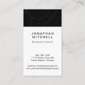 Moderne minimalistische zwarte en witte Profession Visitekaartje (Achterkant)