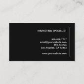 Moderne minimalistische zwarte en witte Profession Visitekaartje (Achterkant)