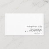 Moderne minimalistische zwarte en witte Profession Visitekaartje (Achterkant)