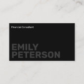 Moderne minimalistische zwarte en witte Profession Visitekaartje (Voorkant)
