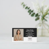 Moderne Minimalistische Zwarte en Witte QR Code Fo Visitekaartje (Staand voorkant)
