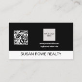 Moderne Minimalistische Zwarte en Witte QR Code Fo Visitekaartje (Achterkant)