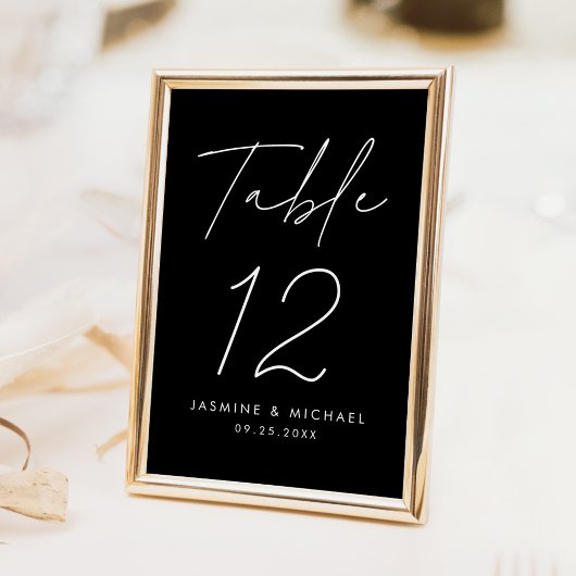 Moderne Minimalistische Zwarte en Witte Script Bru Kaart