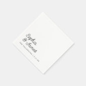 Moderne Minimalistische Zwarte en Witte Scriptie B Servet (Hoek)