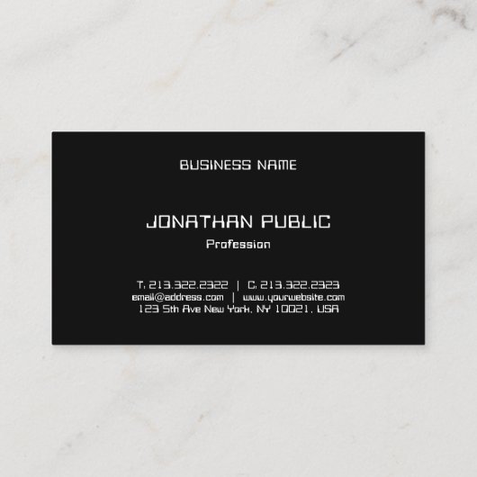 Moderne, minimalistische zwarte en witte Sjabloon Visitekaartje (Achterkant)