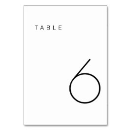 Moderne minimalistische zwarte en witte tabel numm kaart