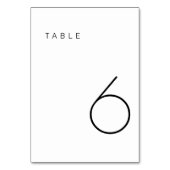 Moderne minimalistische zwarte en witte tabel numm kaart (Voorkant)